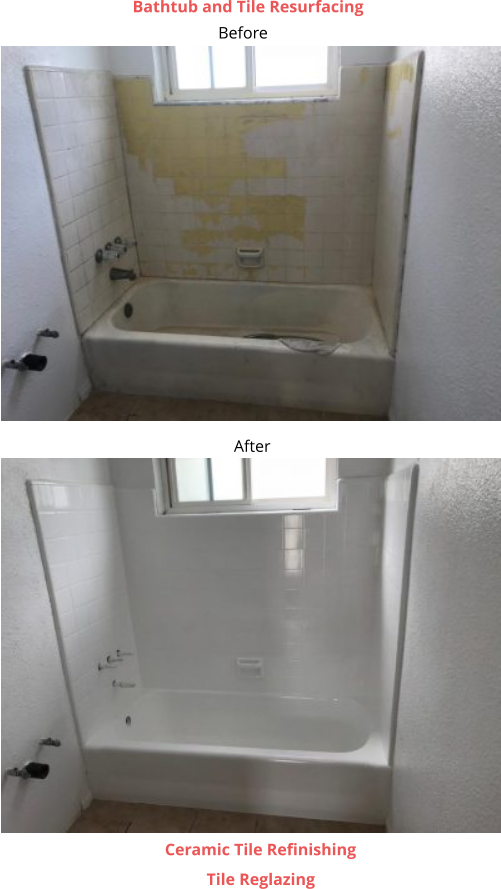 Tile Reglazing  Ceramic Tile Refinishing  Bathtub and Tile Resurfacing   Before  After